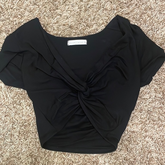 american threads cropped black tied shirt - Picture 1 of 4